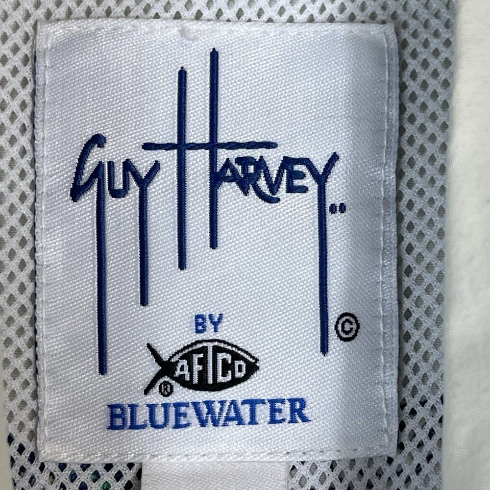 Guy Harvey Aftco Shirt Mens L Cream Short Sleeve Fishing‎ Vented Lightweight - Picture 8 of 12